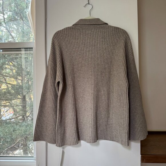 NWT Reformation Fantino Cashmere Sweater Collared Cardigan Oatmeal XS - Picture 13 of 16